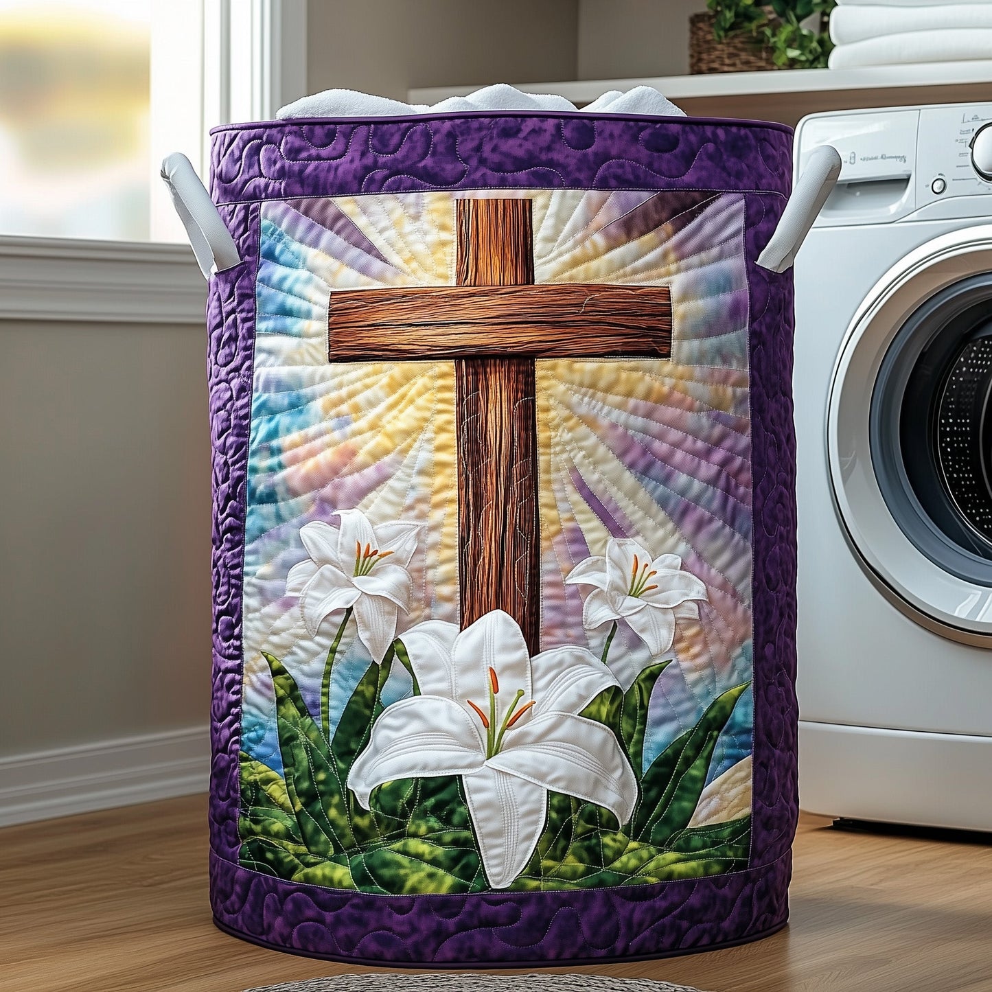 Light of Faith Quilted Laundry Basket GFTOTP11972