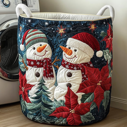 Happy Snowman Quilted Laundry Basket GFTOTP11979