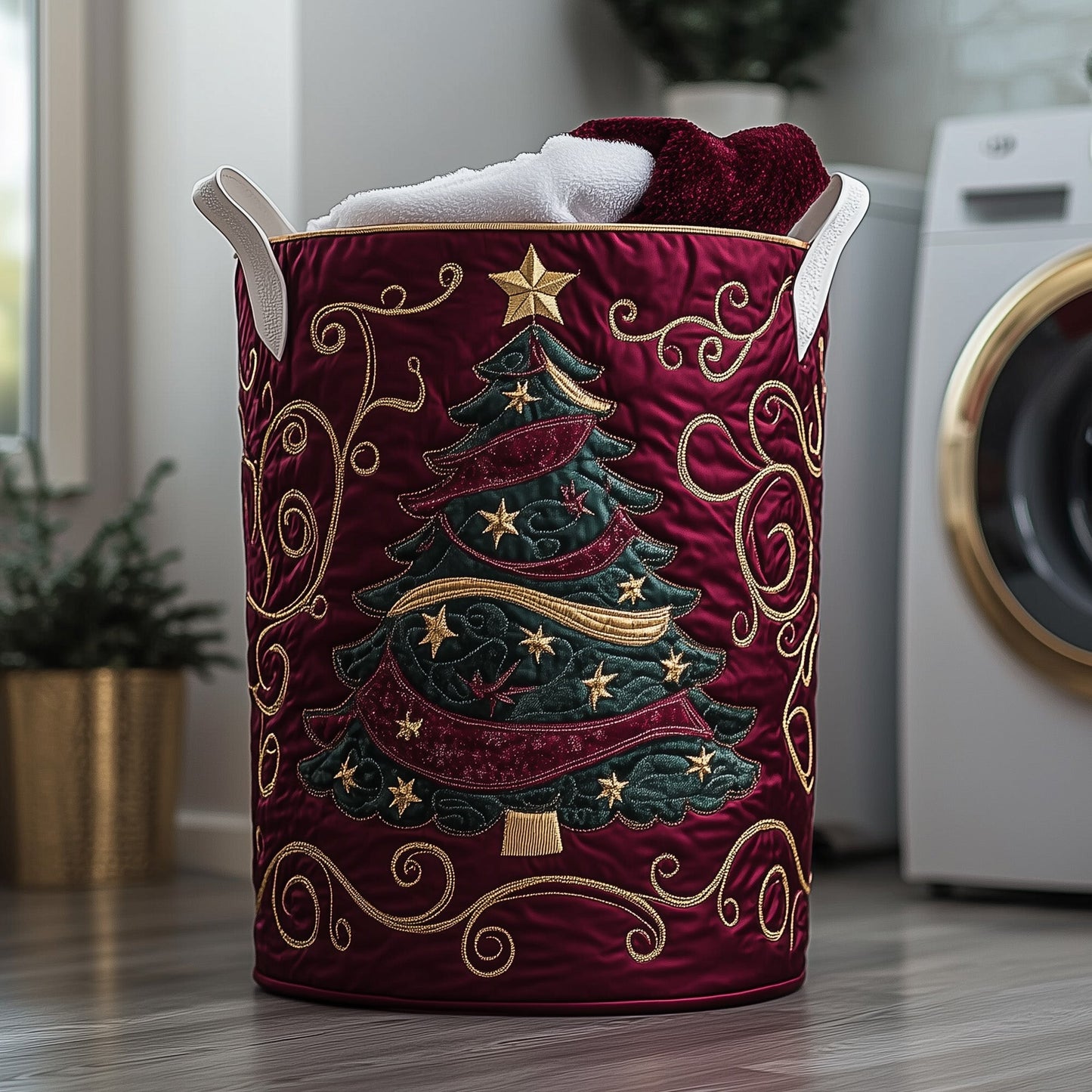Jolly Pine Quilted Laundry Basket GFTOTP11987