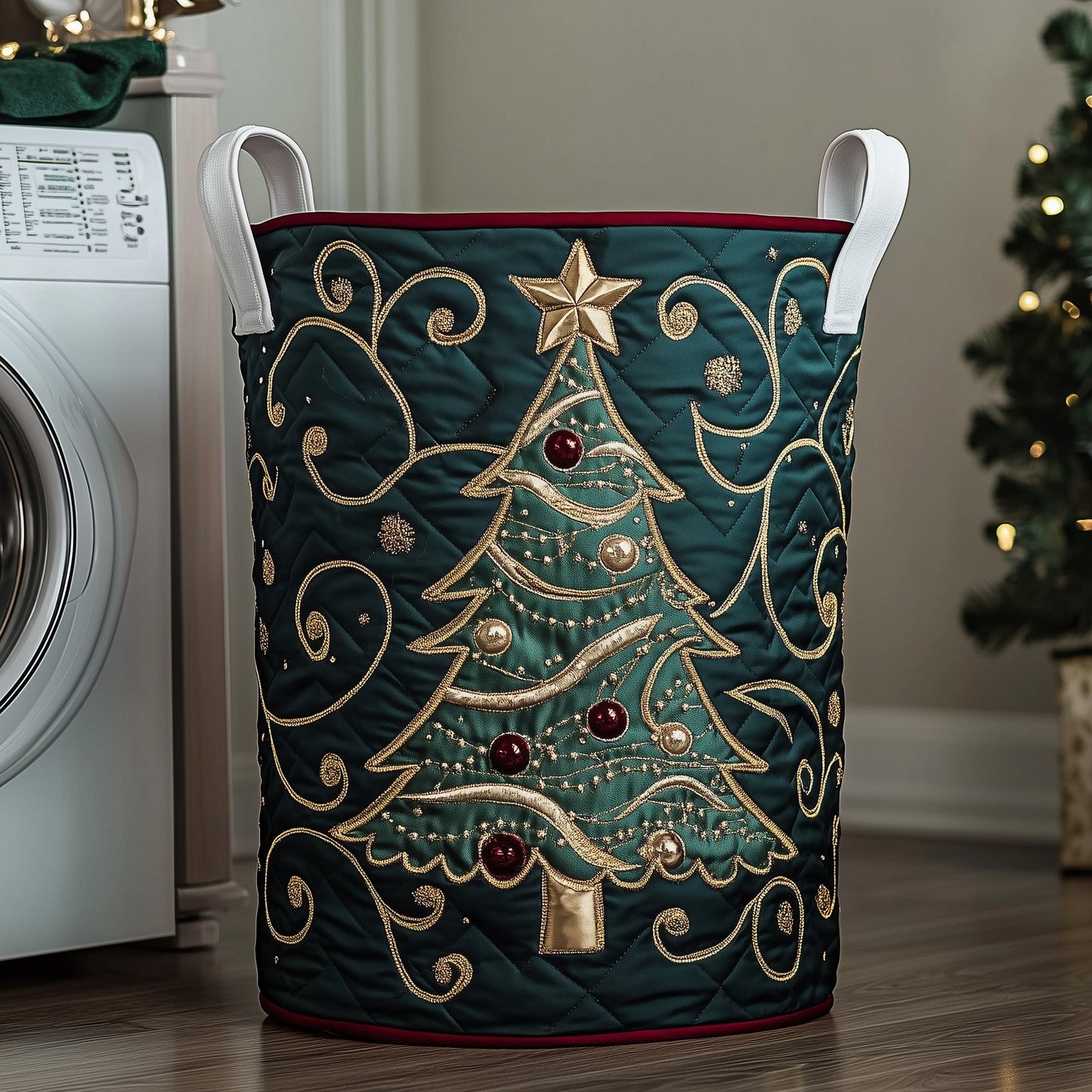Jolly Pine Quilted Laundry Basket GFTOTP11989
