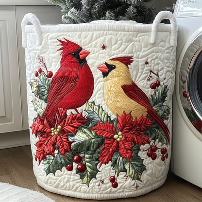 Winter Cardinal Quilted Laundry Basket GFTOTP12008