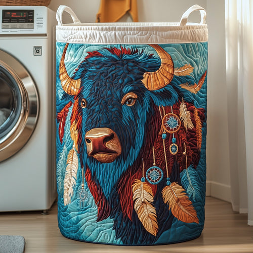 Prairie Bison Quilted Laundry Basket GFTOTP12051