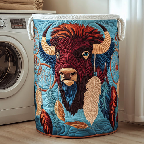 Prairie Bison Quilted Laundry Basket GFTOTP12052