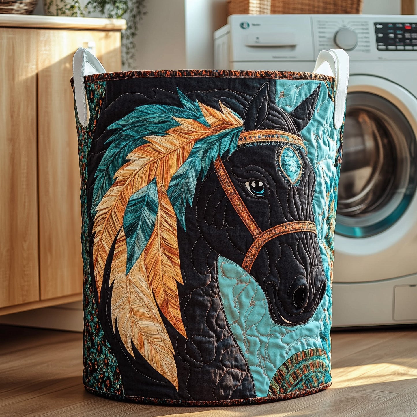 Native Charm Quilted Laundry Basket GFTOTP12060