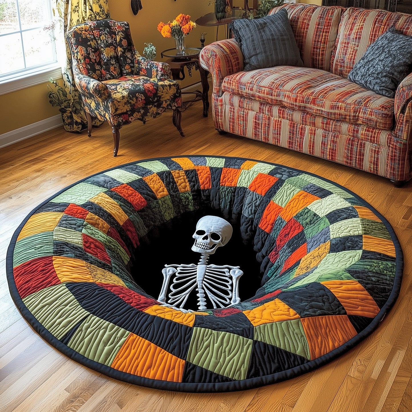 Spooky Vibes Quilted Round Mat GFTOTP12081