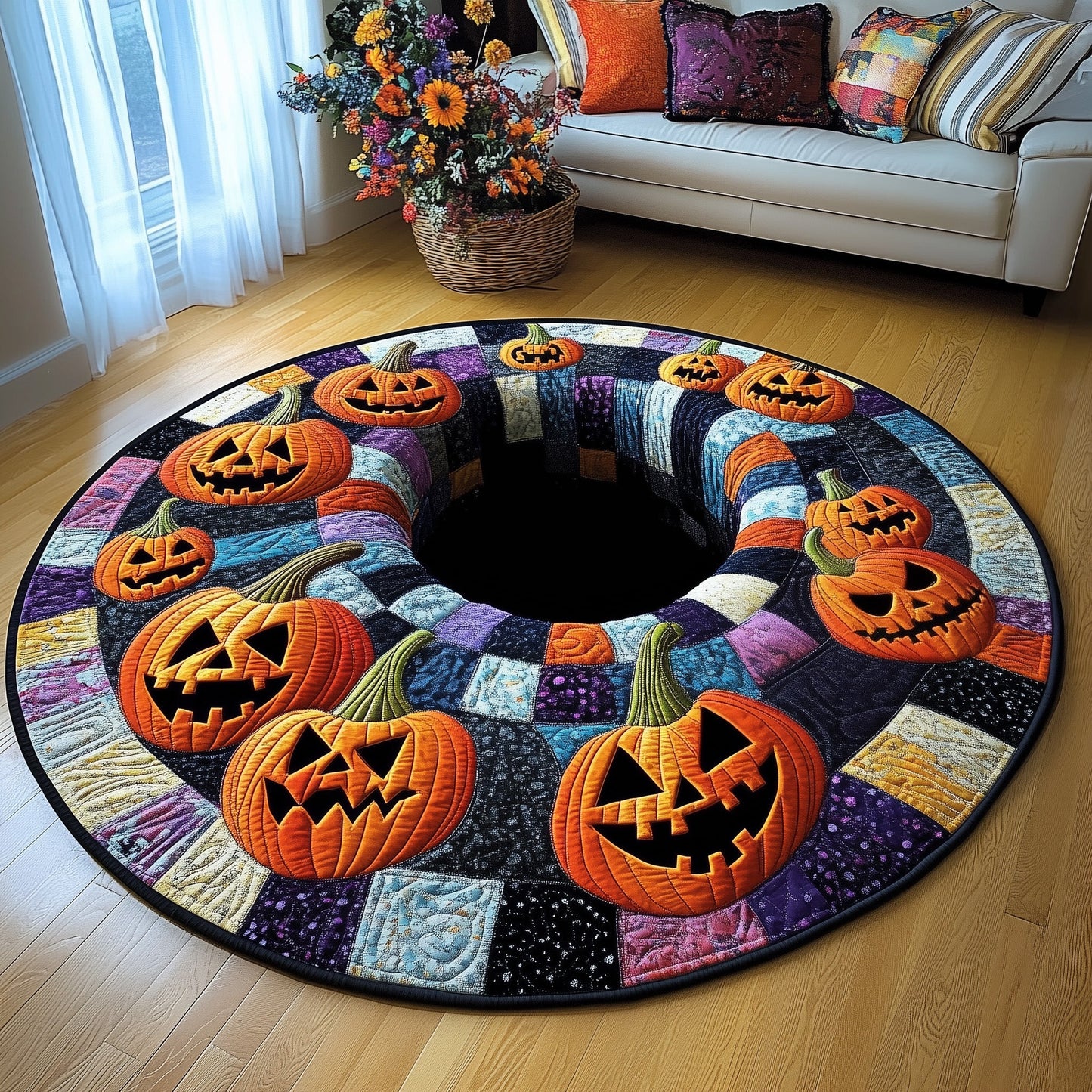 Spooky Vibes Quilted Round Mat GFTOTP12084