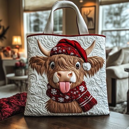 Yuletide Highland Cow Quilted Tote Bag GFTOTP12093