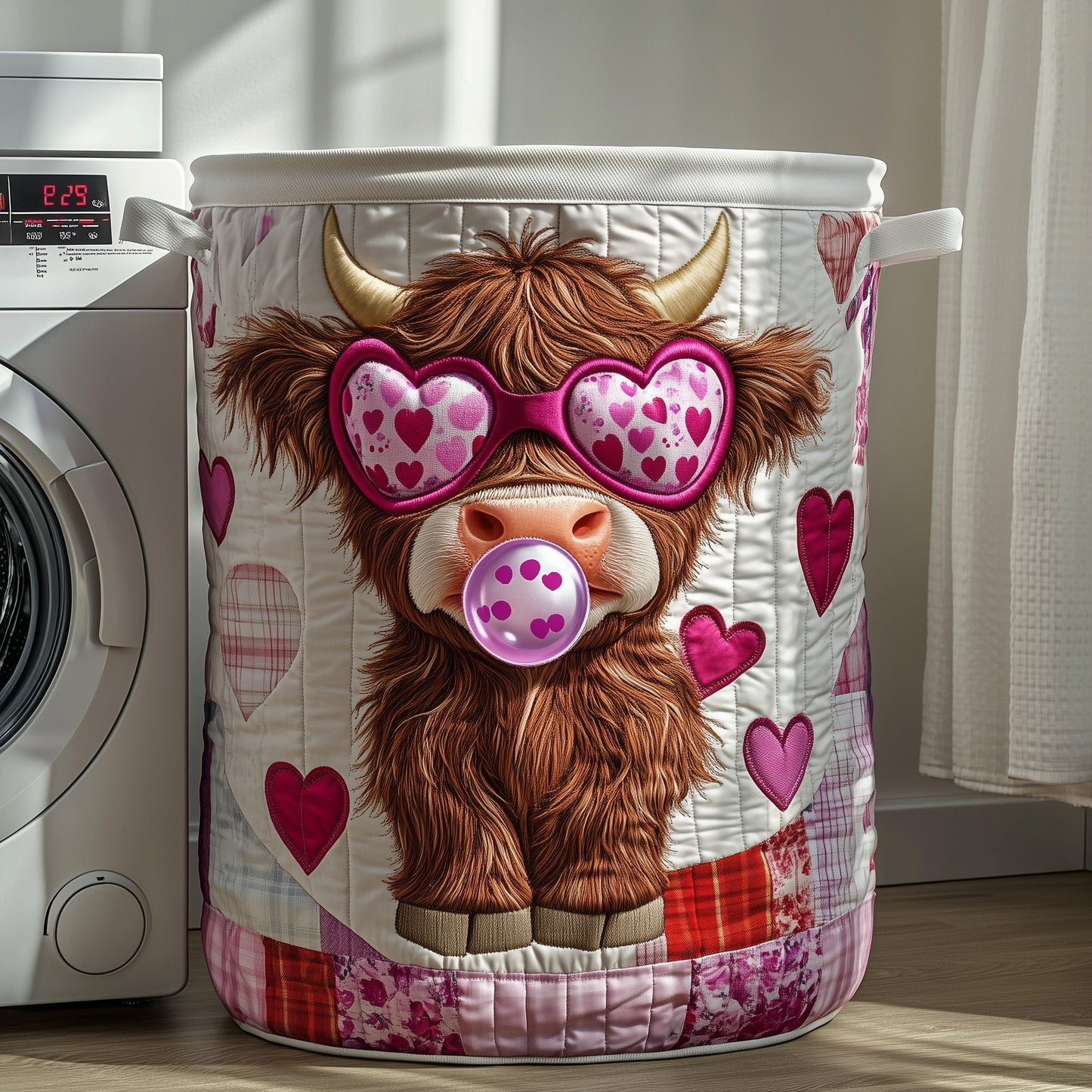 Highland Cow Quilted Laundry Basket GFTOTP12107