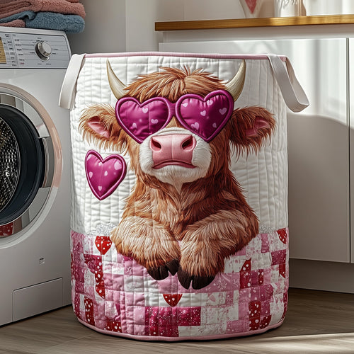 Highland Cow Quilted Laundry Basket GFTOTP12108