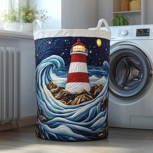 Nautical Lighthouse Quilted Laundry Basket GFTOTP12112