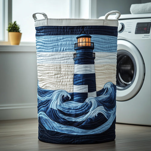 Nautical Lighthouse Quilted Laundry Basket GFTOTP12114