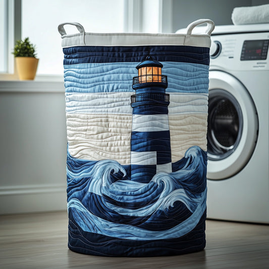 Nautical Lighthouse Quilted Laundry Basket GFTOTP12114
