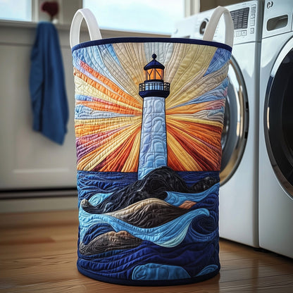 Nautical Lighthouse Quilted Laundry Basket GFTOTP12115