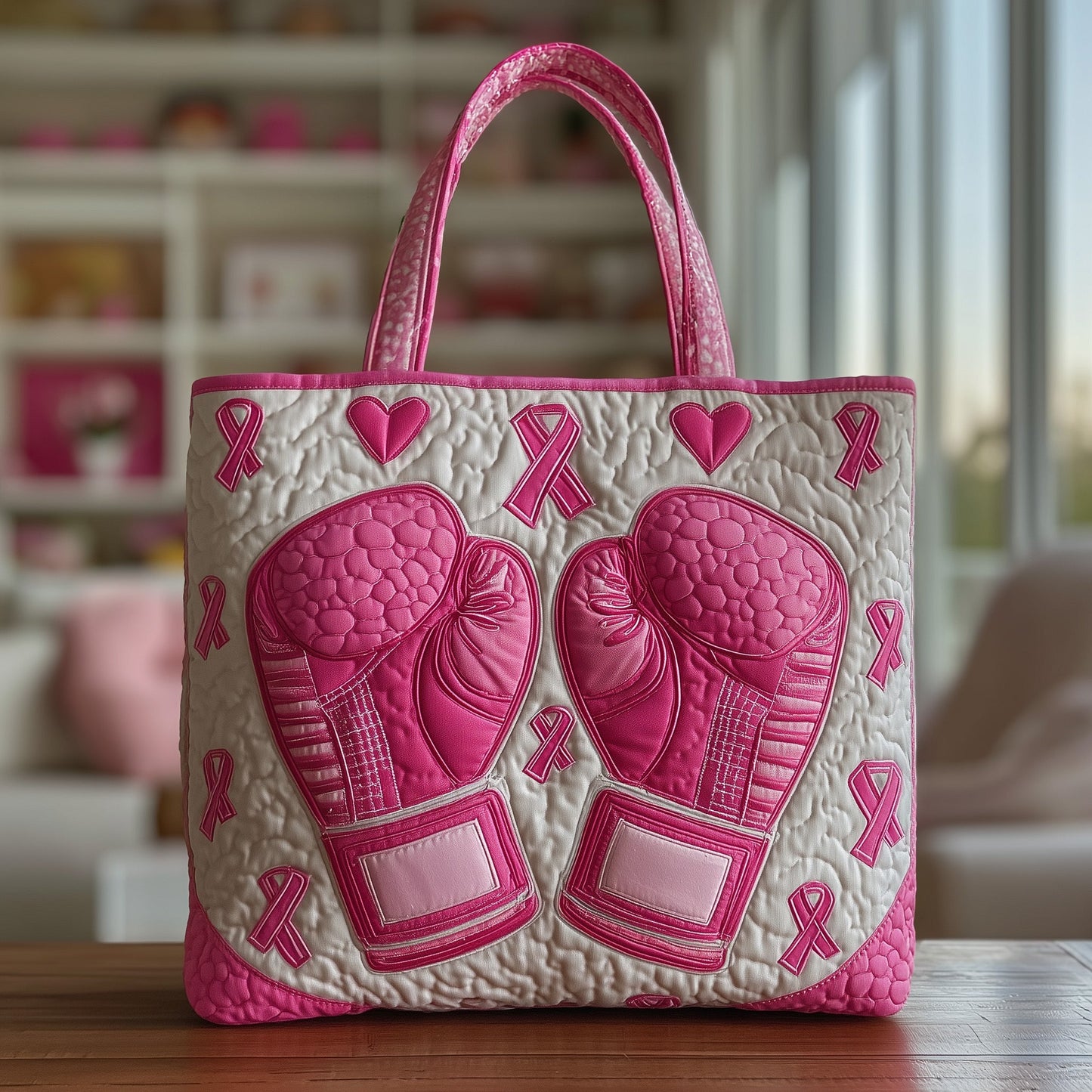 Pink Fighter Quilted Tote Bag GFTOTP12130