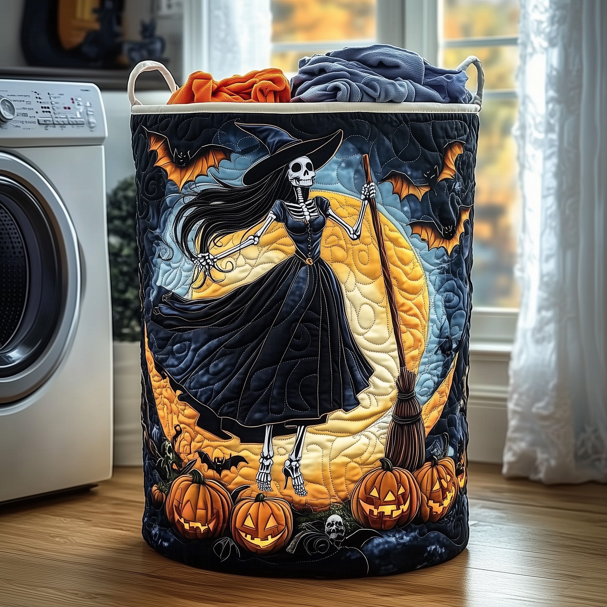 Spooky Skeleton Quilted Laundry Basket GFTOTP12134 – Patchique Store