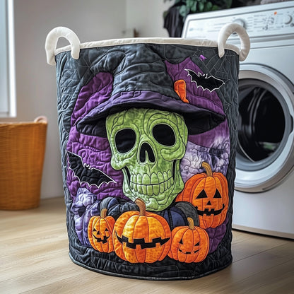 Spooky Skeleton Quilted Laundry Basket GFTOTP12135