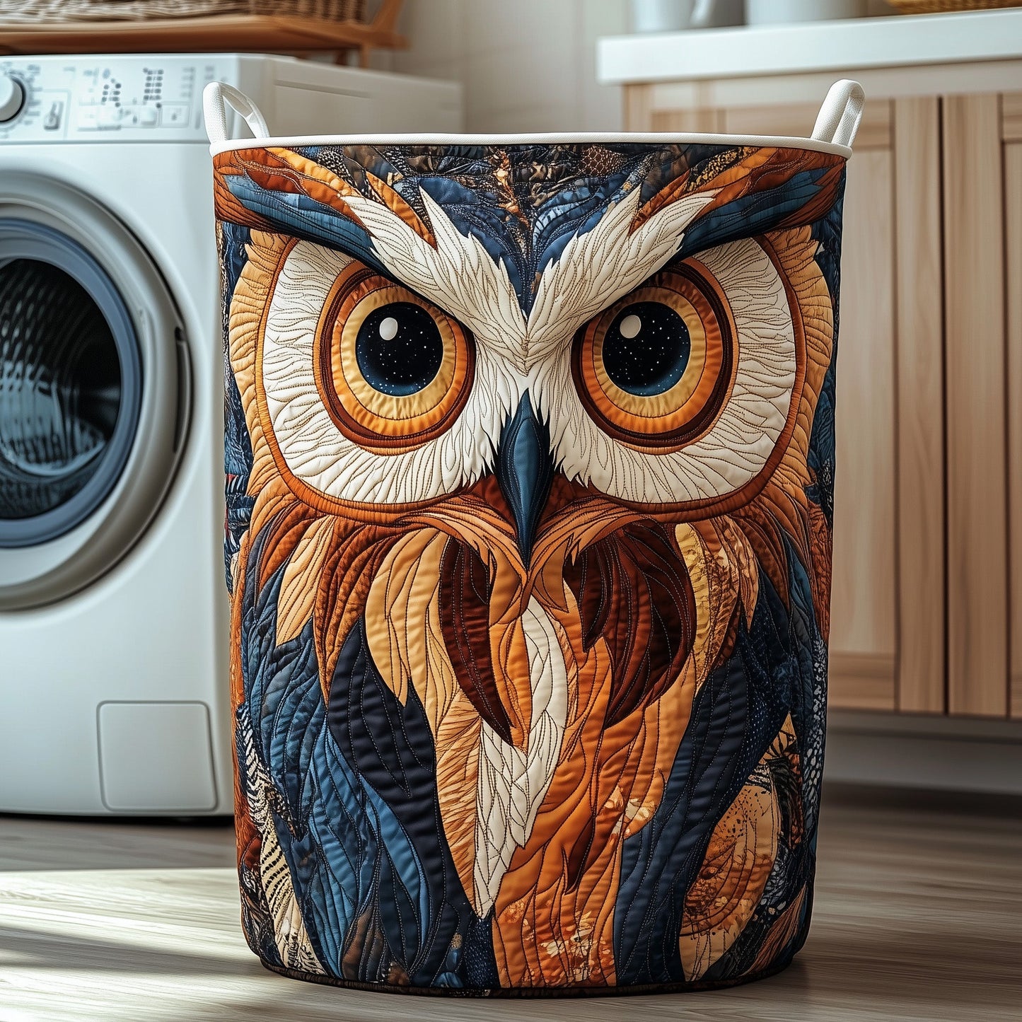 Majestic Owl Quilted Laundry Basket GFTOTP12139