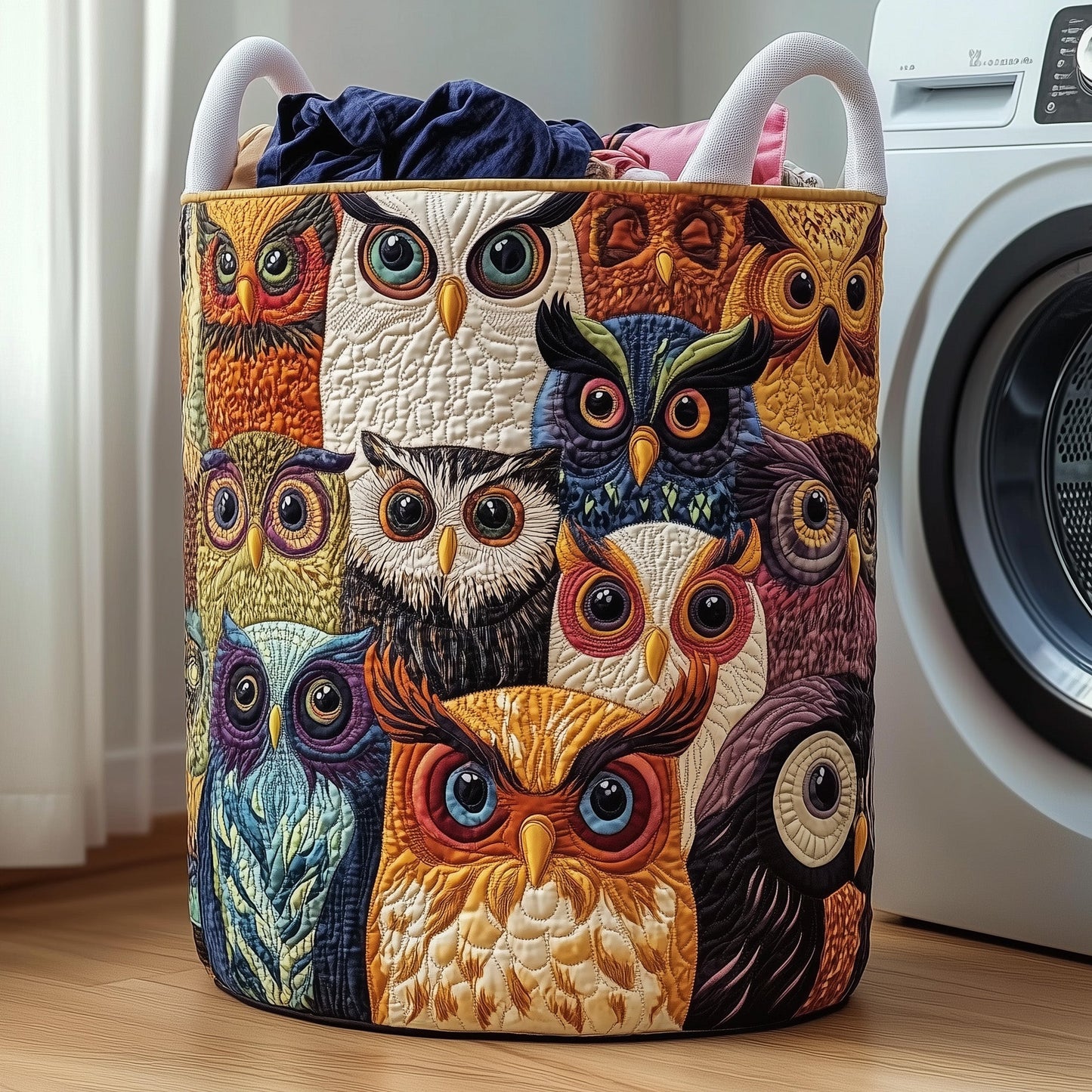 Owl Haven Quilted Laundry Basket GFTOTP12152