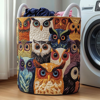 Owl Haven Quilted Laundry Basket GFTOTP12152