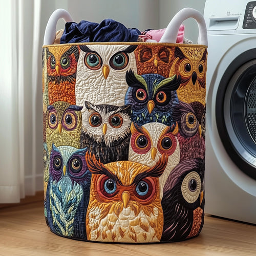 Owl Haven Quilted Laundry Basket GFTOTP12152