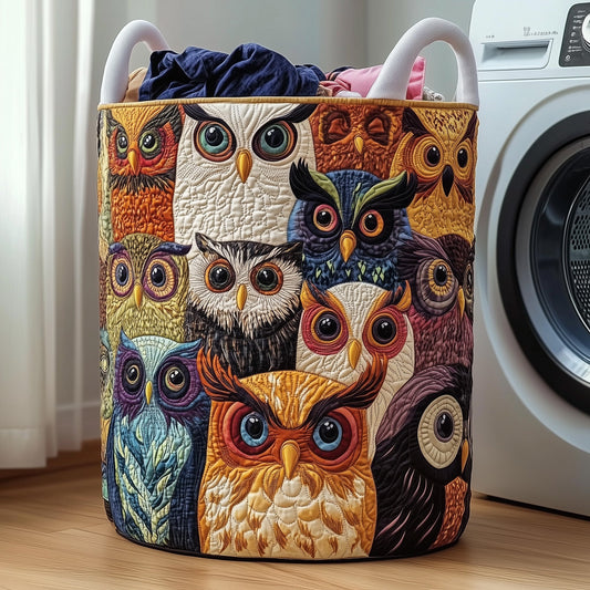Owl Haven Quilted Laundry Basket GFTOTP12152