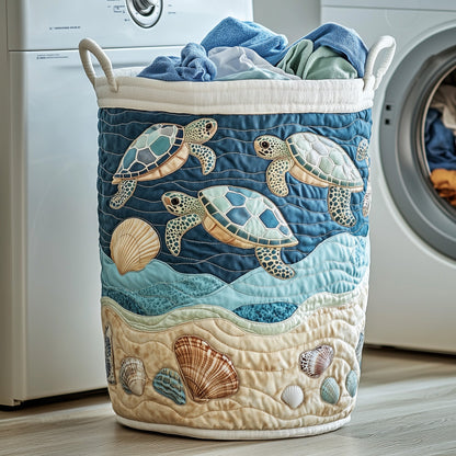 Ocean Breeze Quilted Laundry Basket GFTOTP12156