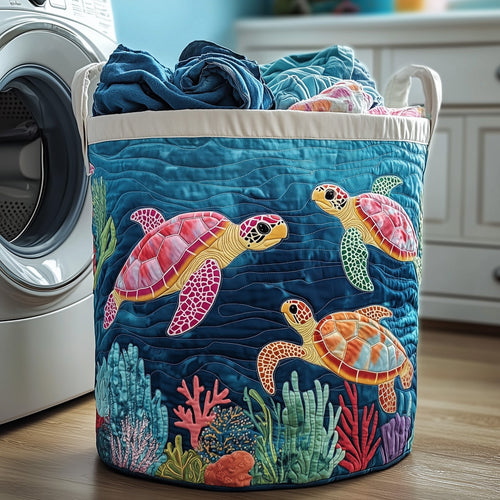 Ocean Breeze Quilted Laundry Basket GFTOTP12157
