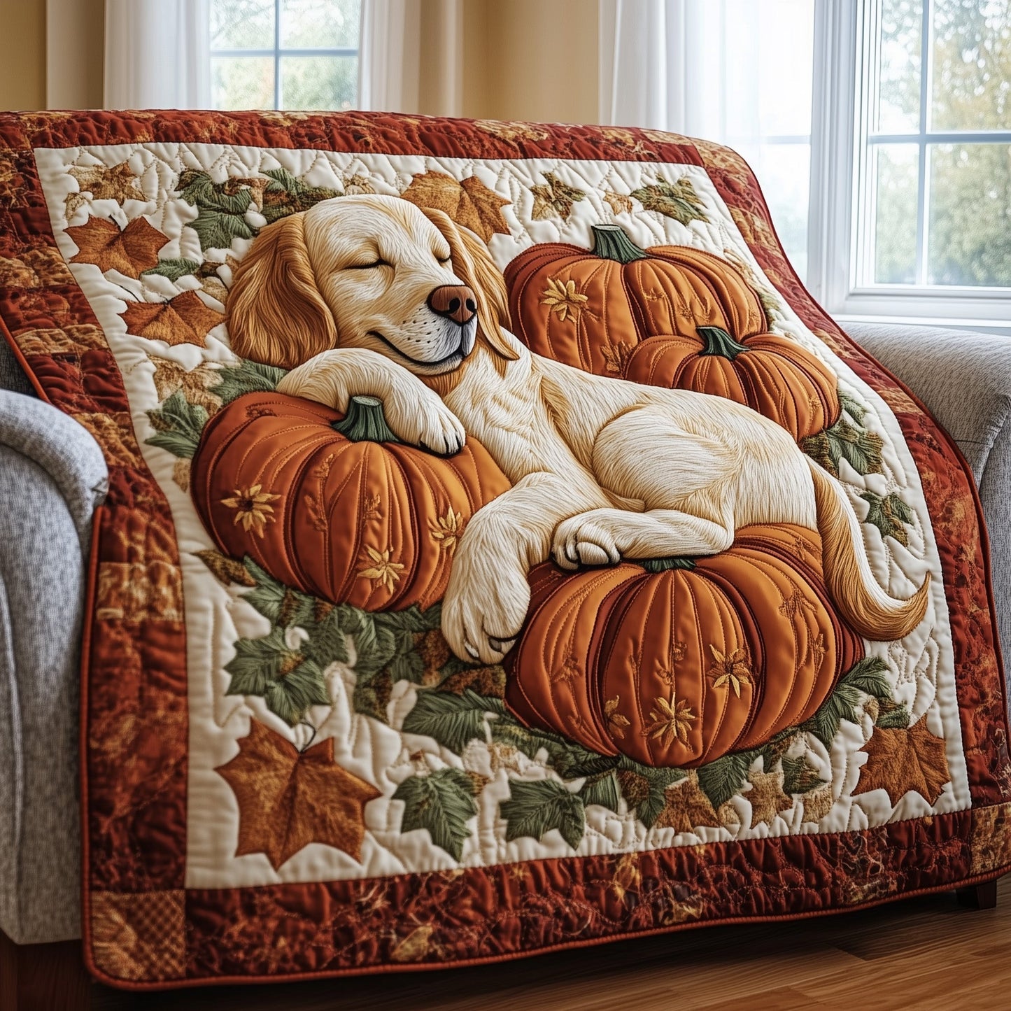 Autumn Retriever Quilted Blanket GFTOTP12185