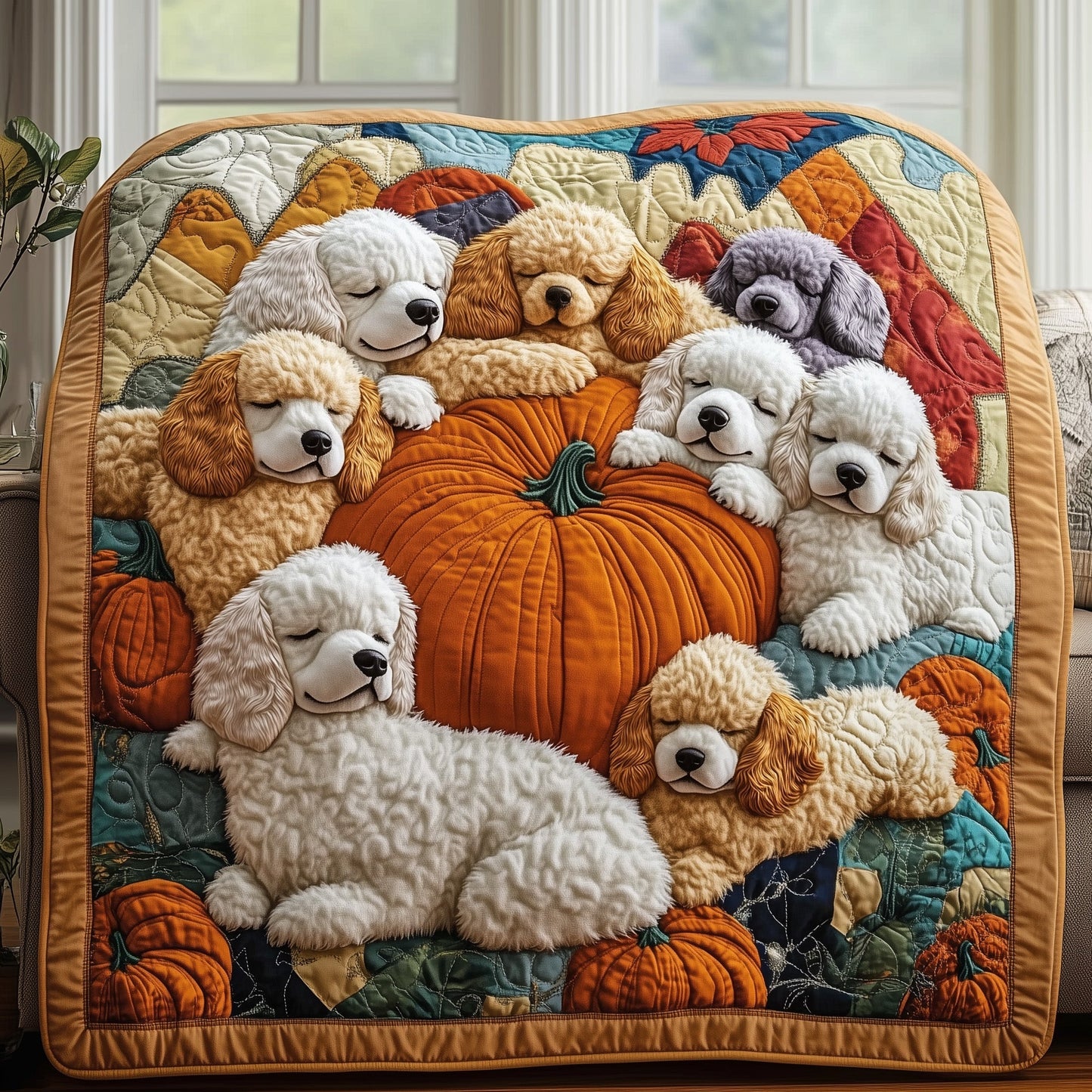 Lazy Poodle Charm Quilted Blanket GFTOTP12187