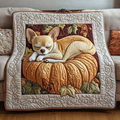 Autumn Snooze Chihuahua Quilted Blanket GFTOTP12209