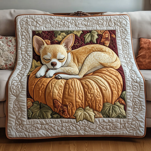 Autumn Snooze Chihuahua Quilted Blanket GFTOTP12209