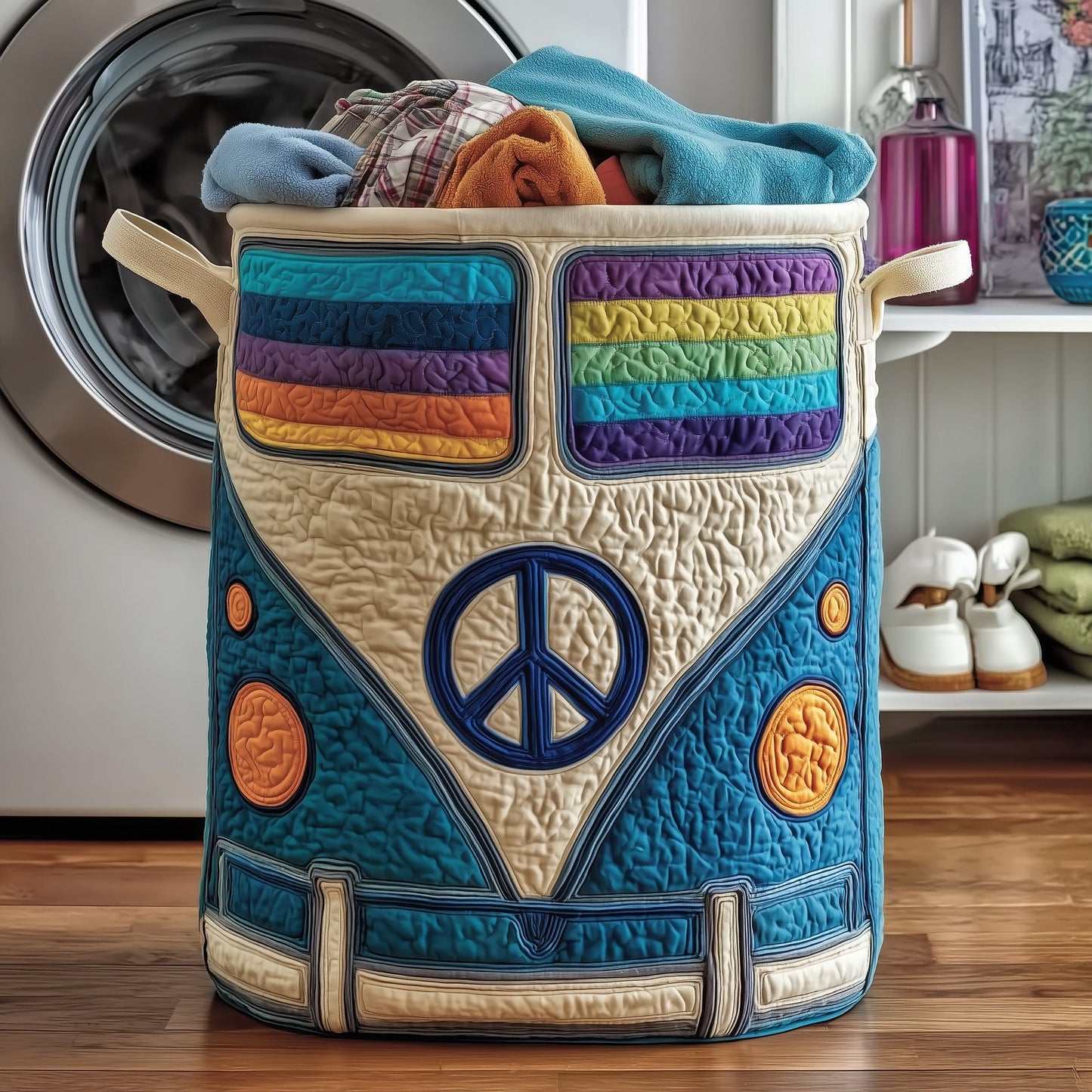 Hippie Van Quilted Laundry Basket GFTOTP12235