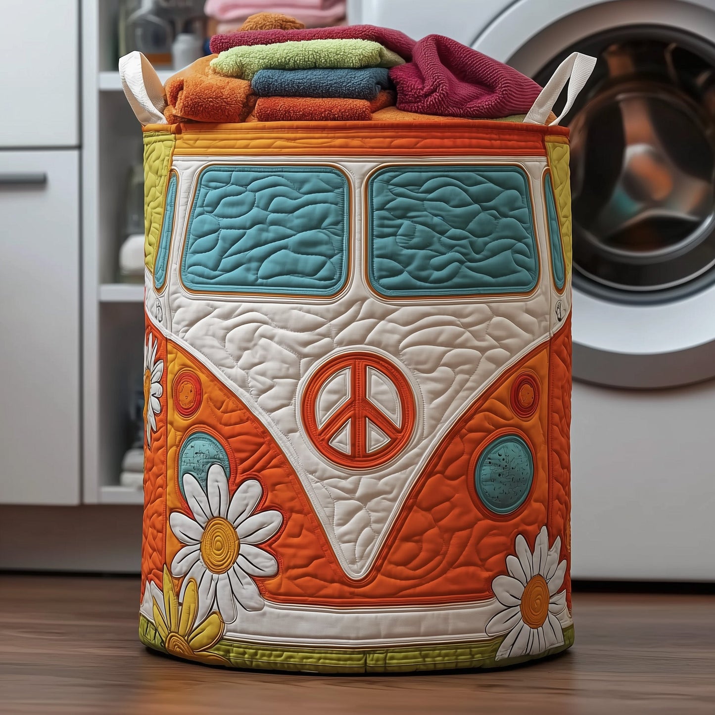 Hippie Van Quilted Laundry Basket GFTOTP12237
