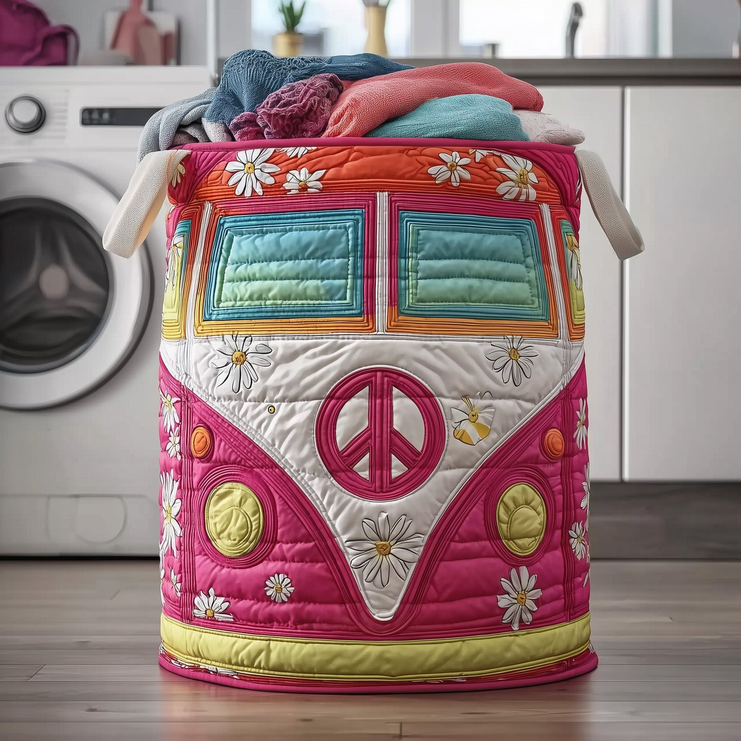 Hippie Van Quilted Laundry Basket GFTOTP12239