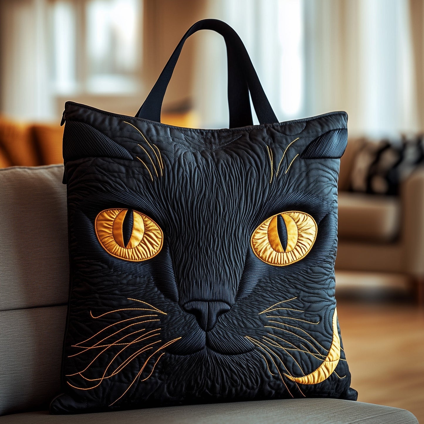 Mystic Cat Quilted Tote Bag GFTOTP12242