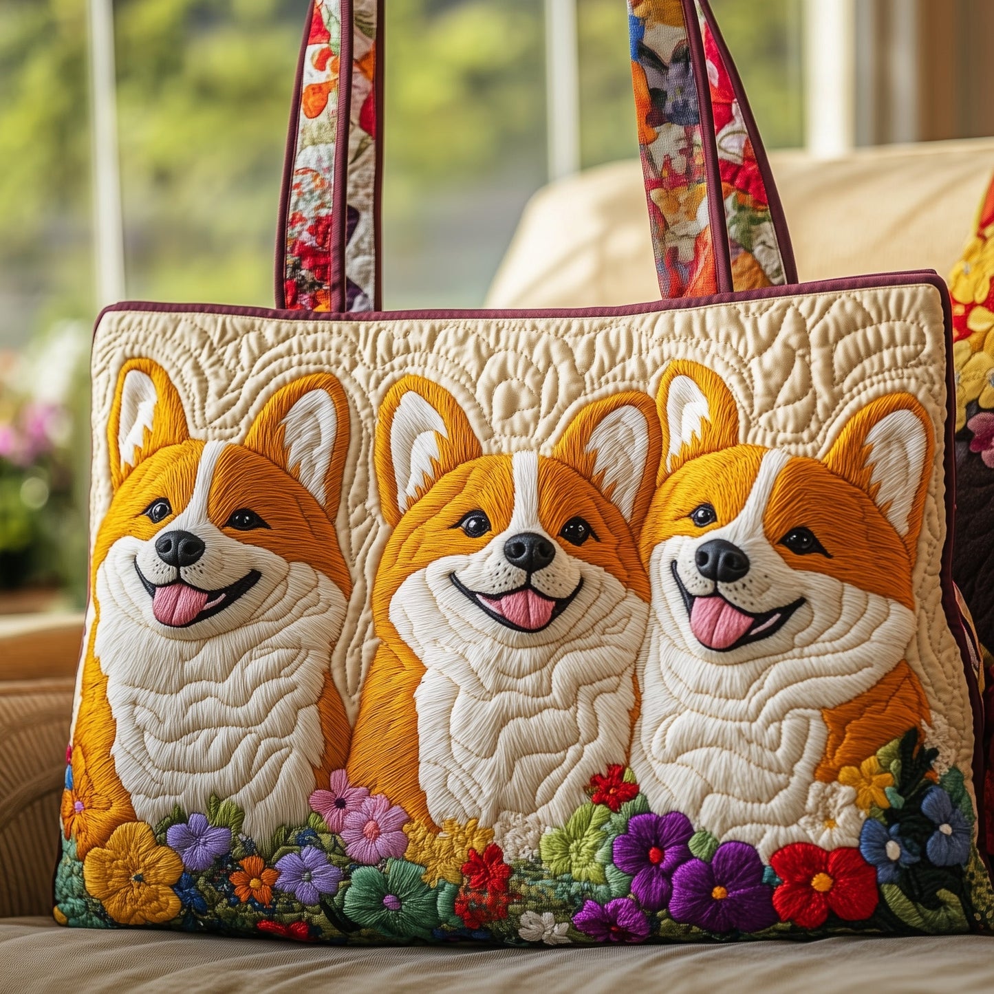 Adorable Corgi Quilted Tote Bag GFTOTP12250
