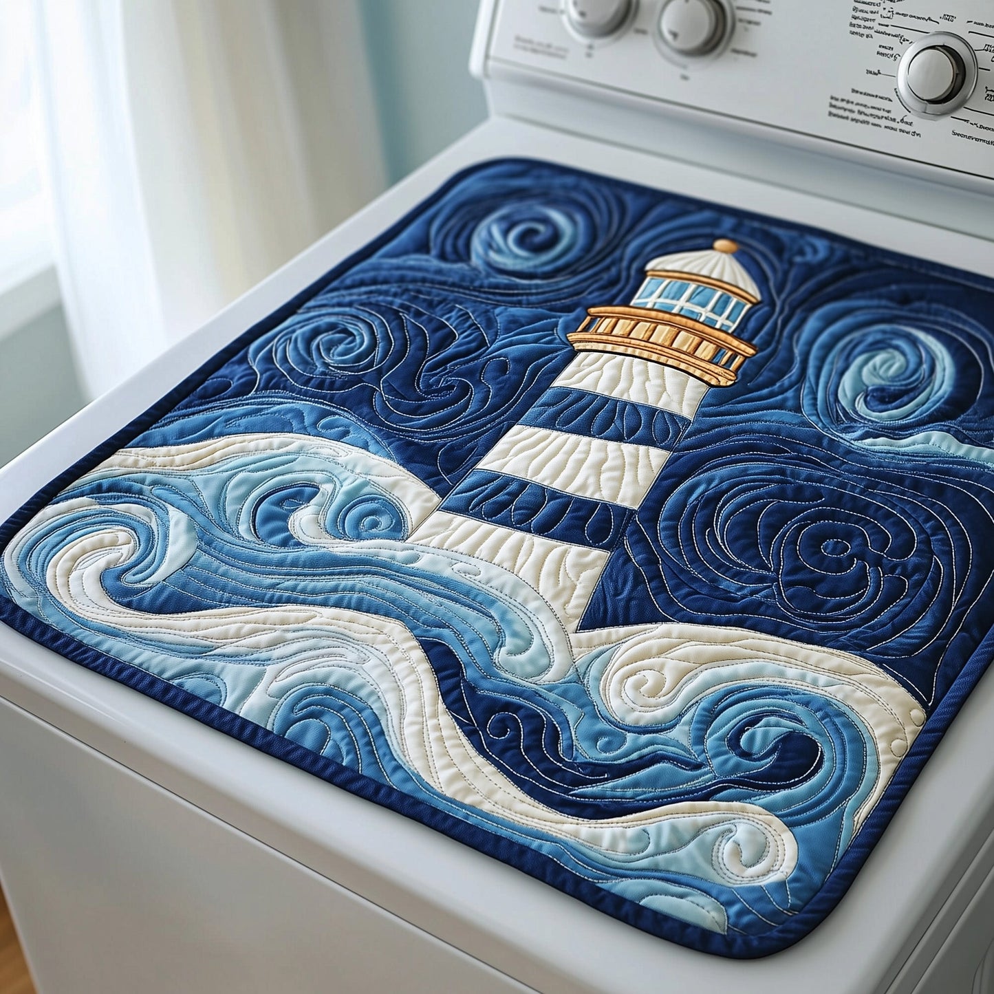 Lighthouse Quilted Washer and Dryer Cover GFTOTP12254