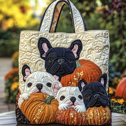 Lazy Autumn Frenchie Quilted Tote Bag GFTOTP12265