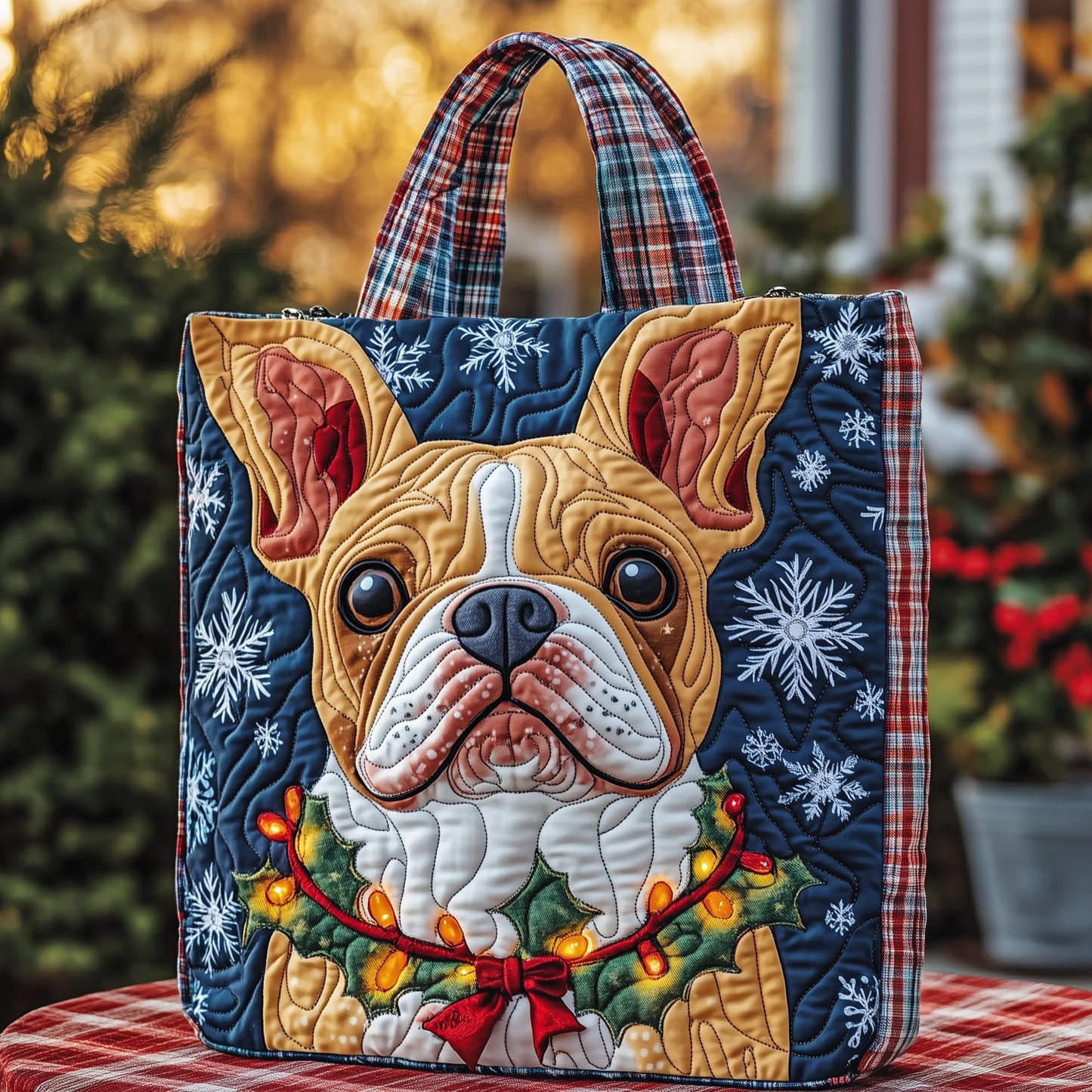 Jolly Frenchie Quilted Tote Bag GFTOTP12269