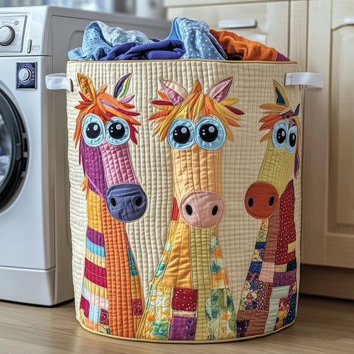 Funky Horse Quilted Laundry Basket GFTOTP12273