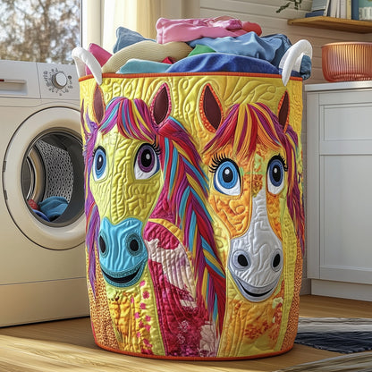 Funky Horse Quilted Laundry Basket GFTOTP12275