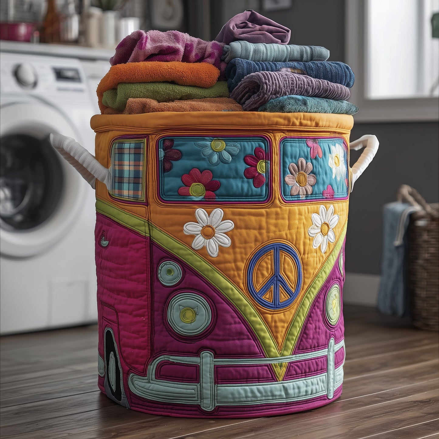 Hippie Van Quilted Laundry Basket GFTOTP12284