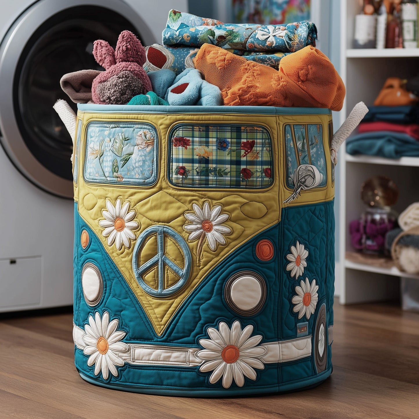 Hippie Van Quilted Laundry Basket GFTOTP12288