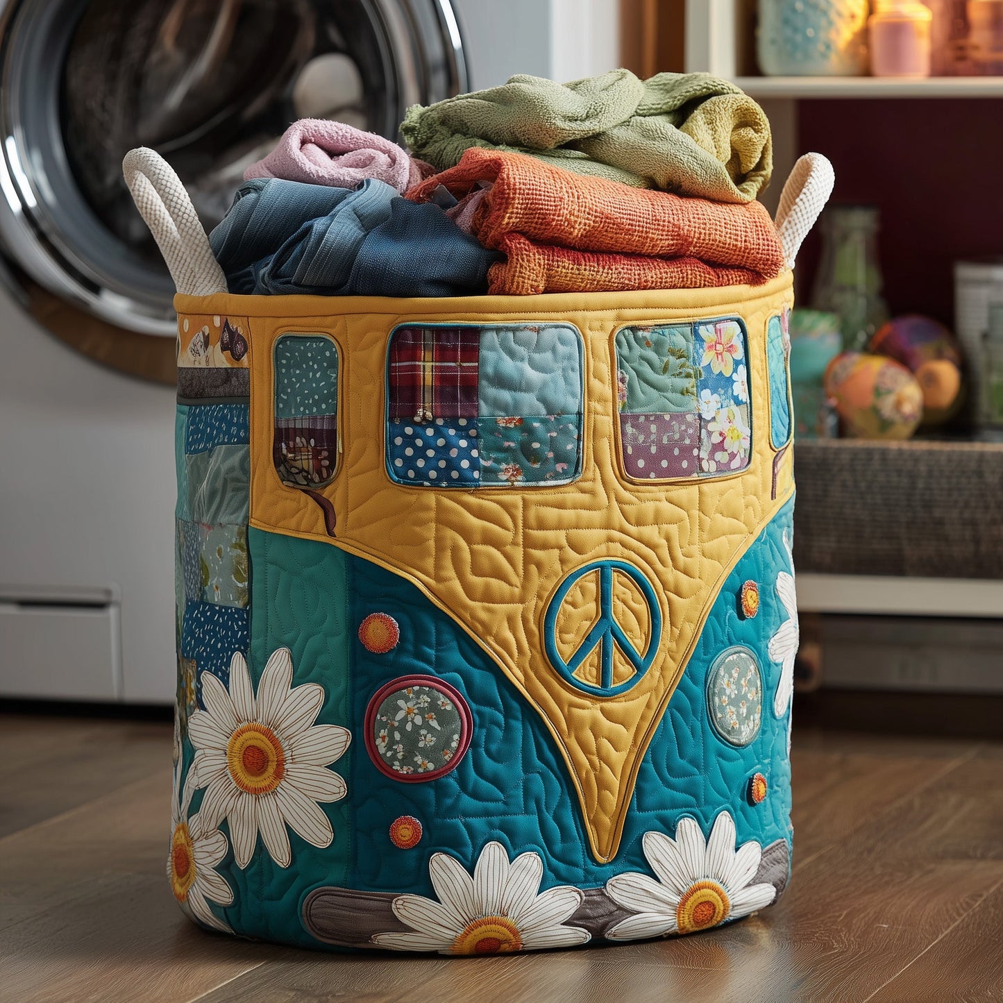 Hippie Van Quilted Laundry Basket GFTOTP12290