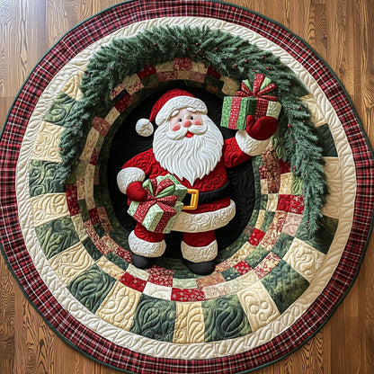 Holiday Santa Quilted Round Mat GFTOTP12328