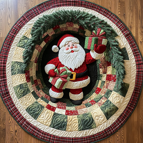 Holiday Santa Quilted Round Mat GFTOTP12328