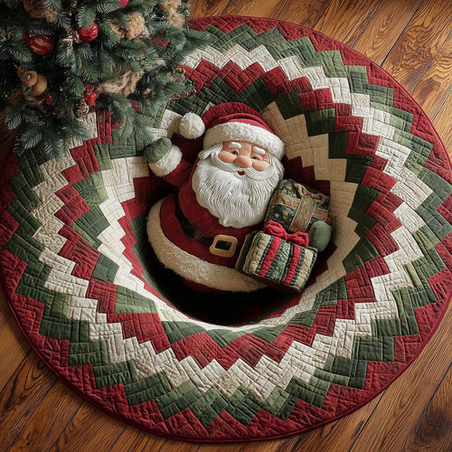 Holiday Santa Quilted Round Mat GFTOTP12329