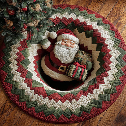 Holiday Santa Quilted Round Mat GFTOTP12329