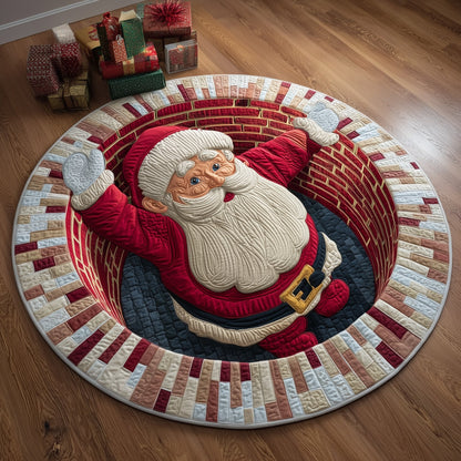 Holiday Santa Quilted Round Mat GFTOTP12333