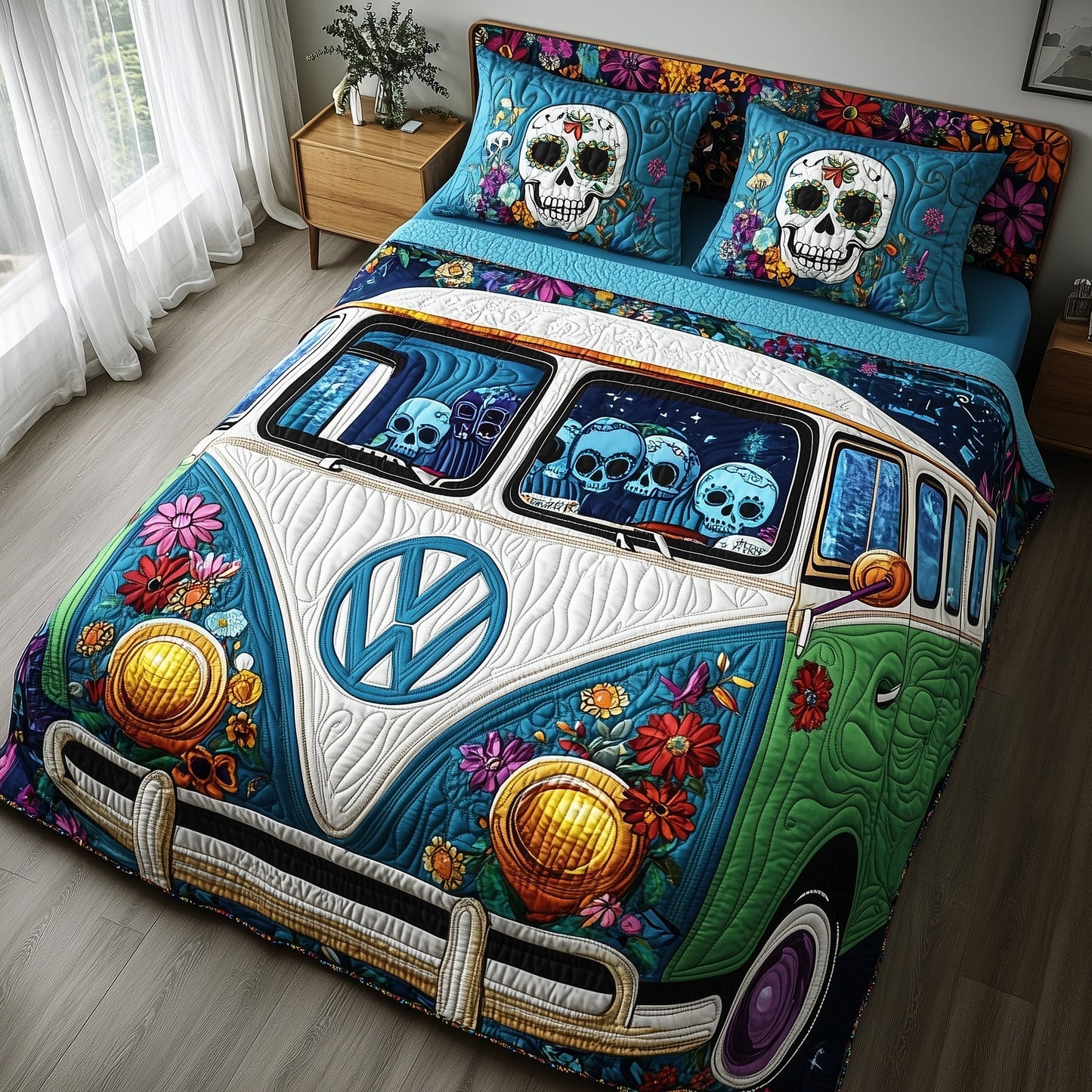Día de los Muertos Camper Duvet Cover Set GFTOTP12385
